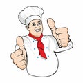 Positeve chef with hat isolated and ok hand