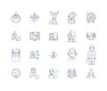 Position and guidance line icons collection. Direction, Guidance, Advice, Counseling, Coaching, Mentorship, Support