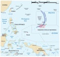 Position map of the Mariana Trench in Oceania