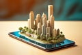 gps point map mobile navigation phone position direction travel location. Generative AI.