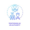 Positioning as authority navy gradient concept icon