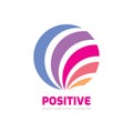 Positive abstract sphere - vector business logo design. Royalty Free Stock Photo