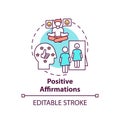 Positive affirmations concept icon