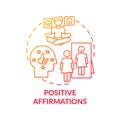 Positive affirmations concept icon