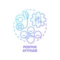 Positive attitude blue gradient concept icon
