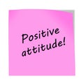 Positive attitude 3d illustration post note reminder with clipping path Royalty Free Stock Photo