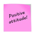 Positive attitude 3d illustration post note reminder with clipping path Royalty Free Stock Photo