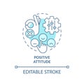 Positive attitude soft blue concept icon