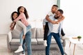 Portrait of happy black family having fun at home Royalty Free Stock Photo