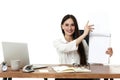 businesswoman in formal wear showing empty clipboard Royalty Free Stock Photo