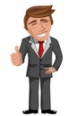 Positive cartoon Businessman thumb up