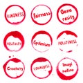 Positive Character Features collection of round. Royalty Free Stock Photo