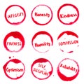 Positive Character Traits collection of round.