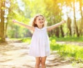 Positive charming curly little girl enjoying summe Royalty Free Stock Photo
