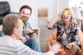 Positive cheerful woman enjoying time with her colleagues