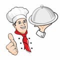 Positive chef with hat isolated and ok hand