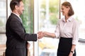 Positive colleagues shaking hands Royalty Free Stock Photo