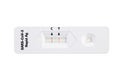 Positive covid test. Test results for Covid-19. rapid test on a white background. SARS-CoV-2 Ag Rapid Antibody Test Kit.