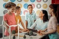 Positive delighted international boy making funny faces Royalty Free Stock Photo