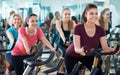 Positive elderly and young women working out hard Royalty Free Stock Photo