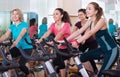 Positive elderly and young women working out hard Royalty Free Stock Photo