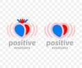 Positive emotions, heart, heartbeat, love and romance, graphic design