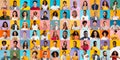 Positive Emotions. Set Of Diverse Happy Multiethnic People Portraits Over Bright Backgrounds Royalty Free Stock Photo