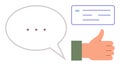 Positive Feedback Concept with Speech Bubble, Text, and Thumbs Up Gesture Royalty Free Stock Photo