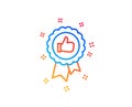 Positive feedback line icon. Award medal sign. Vector Royalty Free Stock Photo