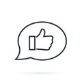 Positive feedback line icon. Communication symbol. Speech bubble