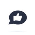 Positive feedback line icon. Communication symbol. Speech bubble