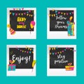 Positive greetings Photo frames. Decorative templates for baby, events or memories.