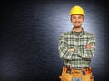 Positive handyman smiling Royalty Free Stock Photo