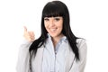 Positive Happy Cheerful Woman with Thumbs Up Smiling Royalty Free Stock Photo