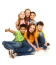 Group of happy diversity looking kids Royalty Free Stock Photo