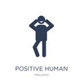 positive human icon. Trendy flat vector positive human icon on w