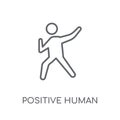 positive human linear icon. Modern outline positive human logo c