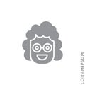 Positive icon girl, woman vector, emoticon symbol. Modern flat symbol for web and mobile apps. admiration, joy Smile icon. Happy