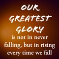 Inspirational quote about glory and success in life