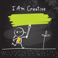 Positive kids affirmations, I am creative Royalty Free Stock Photo