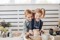 Positive kids creating a jar