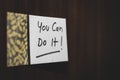 Positive life quotes, you can do on sticky note Royalty Free Stock Photo