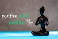 Positive mind - positive life. figurine of a meditating young girl. Lifestyle Positive Thoughts Mind Life Concept Royalty Free Stock Photo