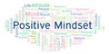 Positive Mindset word cloud, made with text only. Royalty Free Stock Photo