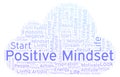 Positive Mindset word cloud, made with text only. Royalty Free Stock Photo
