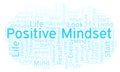 Positive Mindset word cloud, made with text only. Royalty Free Stock Photo