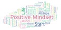Positive Mindset word cloud, made with text only. Royalty Free Stock Photo