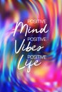 Positive mint, vibes and life poster. Inspirational quote banner.