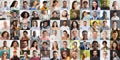 Positive multicultural people enjoying life, smiling at camera, collage Royalty Free Stock Photo