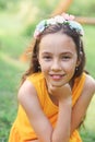 Positive natural close up portrait of young beautiful hispanic girl. Healthy lifestyle, beauty, happy childhood concept
